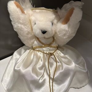 Angel Bear Stuffed Animal - White and Gold